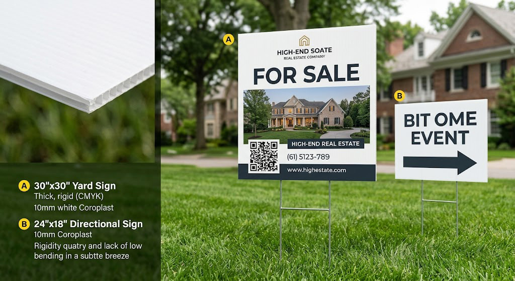 Coroplast Yard Signs H-Stand Compatible - 10mm-Design-Services-&-Printing-online-store-Canada---Design-X-Print-Canada-www.xdesigner.ca