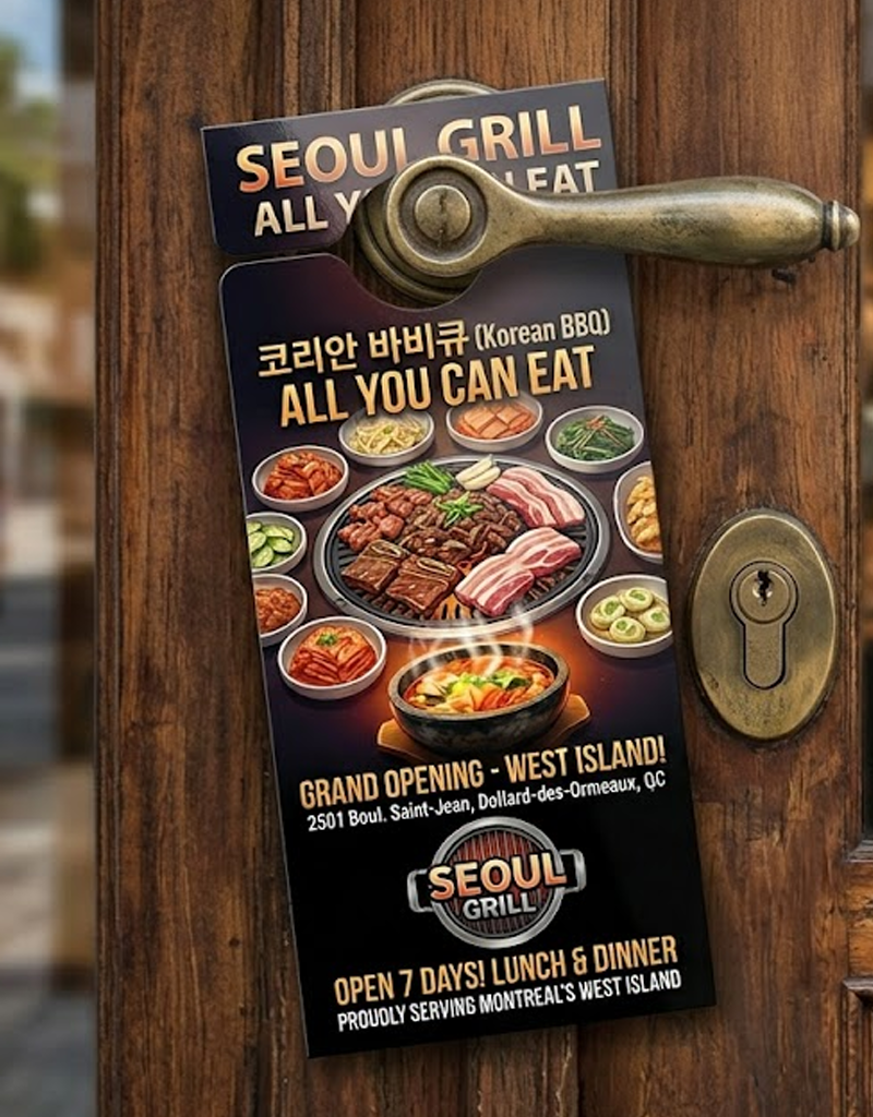 Door Hangers 14pt + UV (High Gloss) Professional Design Services & Printing online store Canada - Design X Print Canada www.xdesigner.ca