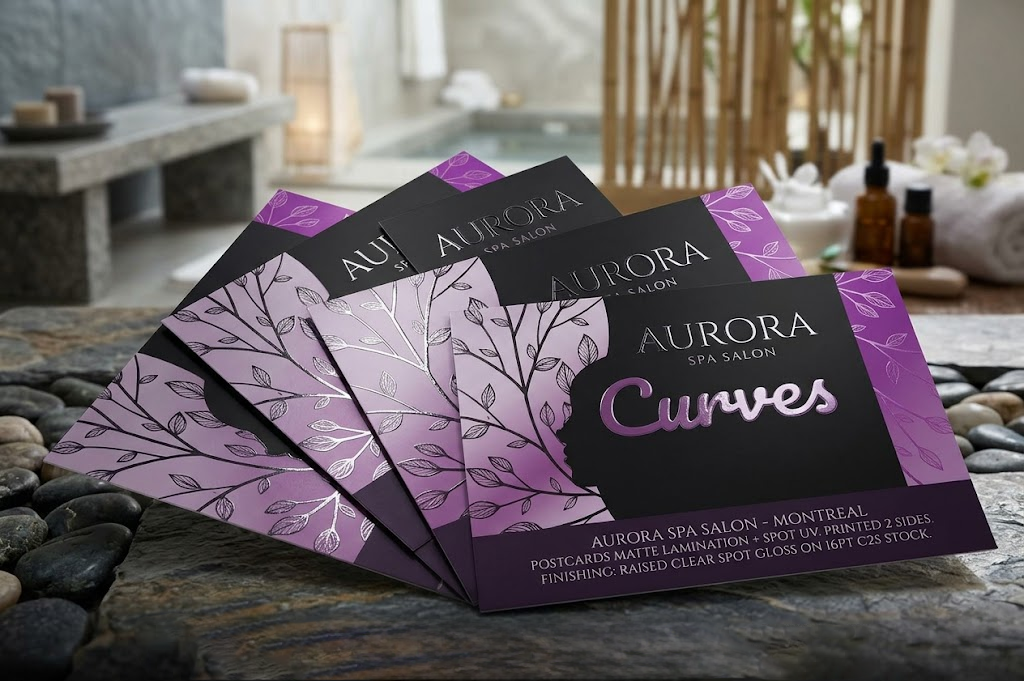 Postcards Matte Lamination + SPOT UV Professional Design Services & Printing online store Canada - Design X Print Canada www.xdesigner.ca