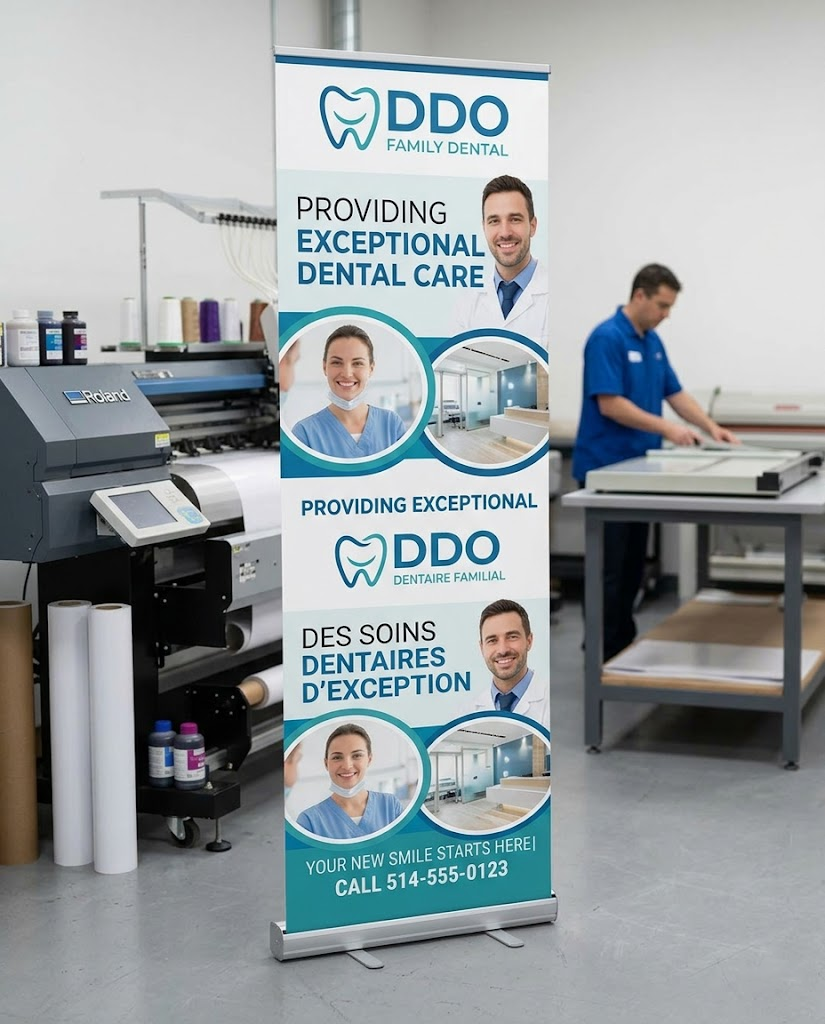 Pull Up Banners 33x81-Double Sided Printed - 13oz Matte Vinyl Premium Professional Design Services & Printing online store Canada - Design X Print Canada www.xdesigner.ca