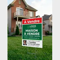 Coroplast Yard Signs H-Stand Compatible - 10mm Professional Design Services & Printing online store Canada - Design X Print Canada www.xdesigner.ca