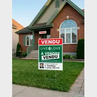 Coroplast Yard Signs H-Stand Compatible - 4mm Professional Design Services & Printing online store Canada - Design X Print Canada www.xdesigner.ca
