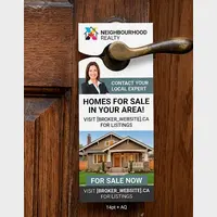 Door Hangers 14pt + AQ Professional Design Services & Printing online store Canada - Design X Print Canada www.xdesigner.ca