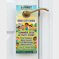 Door Hangers 14pt + Matte Finish Professional Design Services & Printing online store Canada - Design X Print Canada www.xdesigner.ca