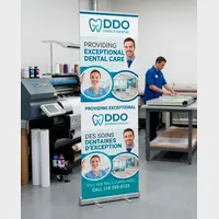 Pull Up Banners 33x81-Double Sided Printed - 13oz Matte Vinyl Premium Professional Design Services & Printing online store Canada - Design X Print Canada www.xdesigner.ca